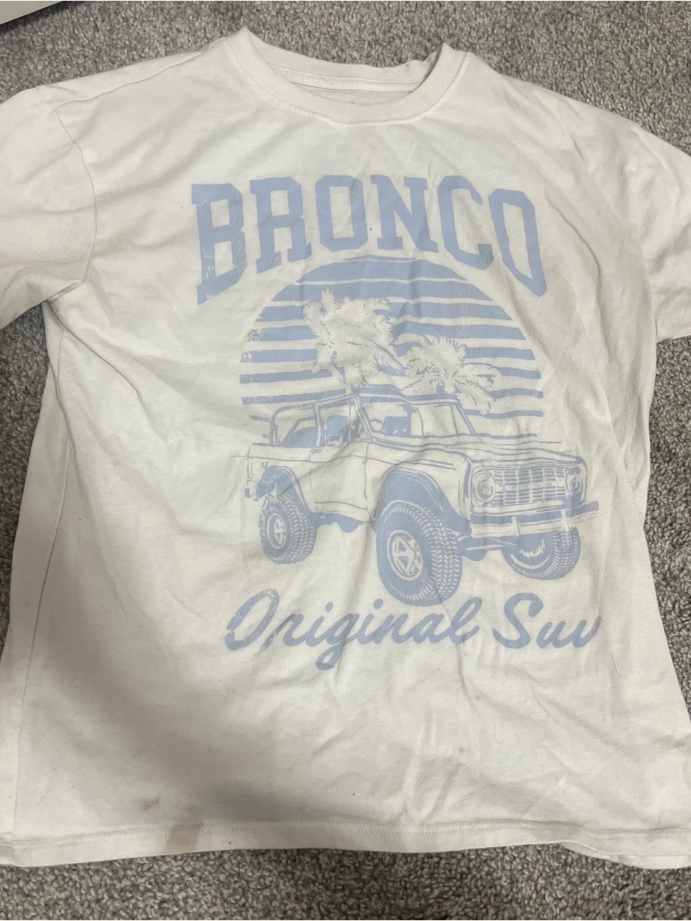 Bronco Graphic Short Sleeve Tee - White/Light Blue